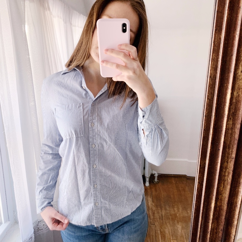 Aeropostale XS Striped Button Up Blouse